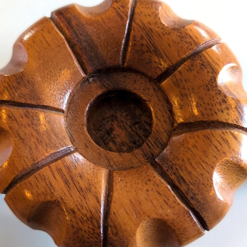 Vintage 70s (2) Modernist Wood Carved Tapir Candlestick Holders